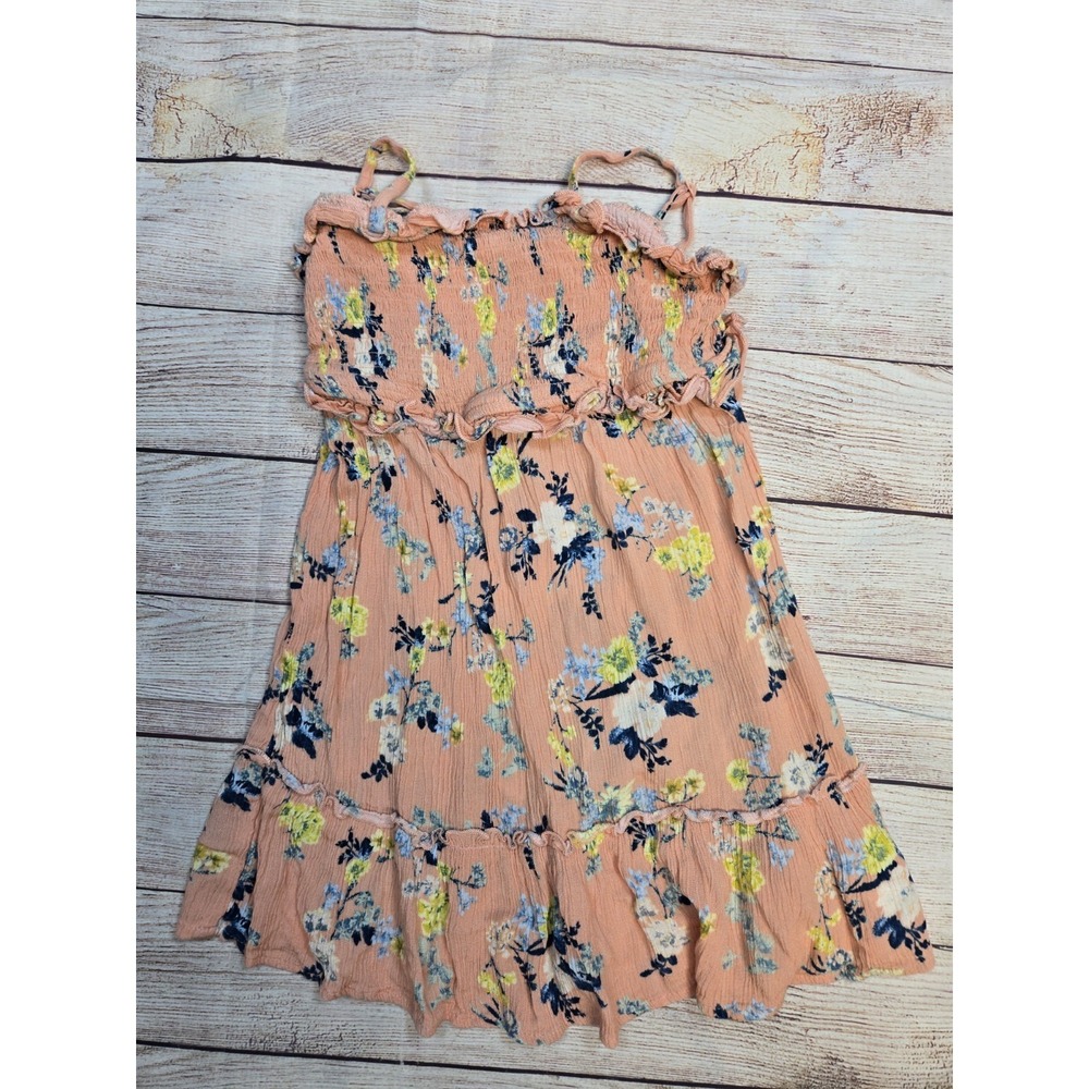 Girl's Art Class Floral Sun Dress With Adjustable Straps, Lined- Size S  6/6X
